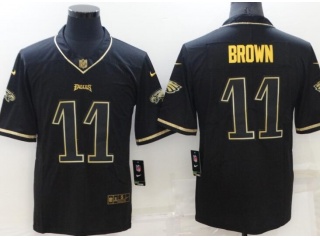 Philadelphia Eagles #11 Aj Brown Limited Jersey Black Golden