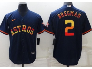 Nike Houston Astros #2 Alex Bregman Rainbow Cool Base Jersey Blue