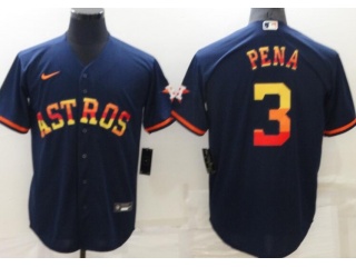 Nike Houston Astros #3 Jeremy Pena Rainbow Cool Base Jersey Blue