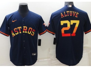 Nike Houston Astros #27 Jose Altuve Rainbow Cool Base Jersey Blue