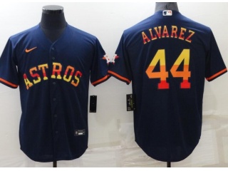 Nike Houston Astros #44 Yordan Alvarez Rainbow Cool Base Jersey Blue