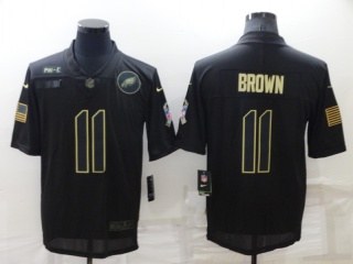 Philadelphia Eagles #11 Aj Brown Salute to Service Limited Jersey Black