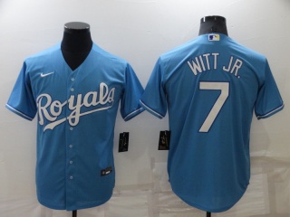 Nike Kansas City Royals #7 Bobby Witt Jr. Cool Base Jersey Baby Blue
