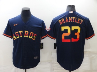 Nike Houston Astros #23 Michael Brantley Cool Base Jersey Blue Rainbow