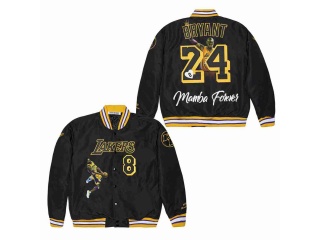 Los Angeles Lakers 24 Kobe Bryant Jacket Black