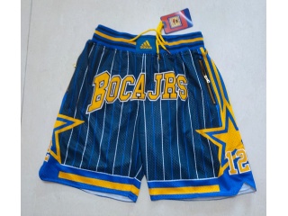 Boca Juniors #12 Shorts Navy Blue Pinstripes 