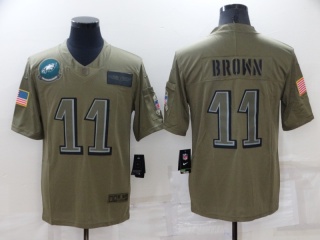 Philadelphia Eagles #11 Aj Brown 2019 Salute to Service Limited Jersey Olive