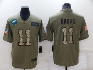 Philadelphia Eagles #11 Aj Brown 2019 Salute to Service Limited Jersey Olive with Camo Number