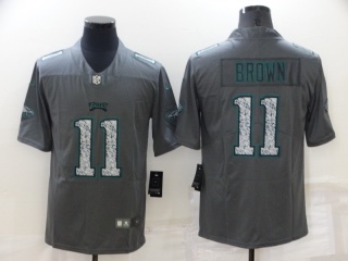 Philadelphia Eagles #11 Aj Brown Fashion Limited Jersey Grey with Camo Number