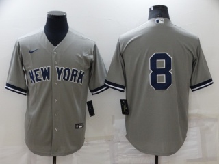Nike New York Yankee #8 Cool Base Jersey Grey