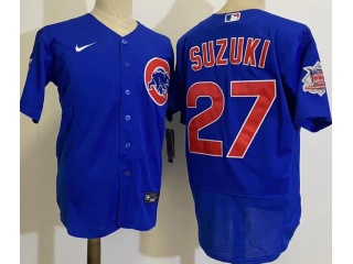  Nike Chicago Cubs #27 Seiya Suzuki Flexbase Jersey Blue