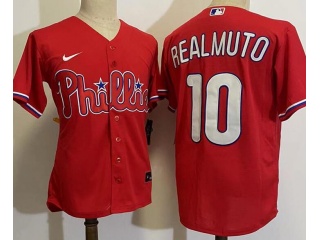 Nike Philadelphia Phillies #10 J.T. Realmuto Cool Base Jersey Red 