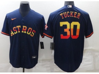Nike Houston Astros #30 Kyle Tucker Rainbow Cool Base Jersey Blue