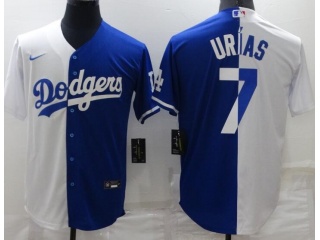 Nike Los Angeles Dodgers #7 Julio Urias Split Jersey White Blue