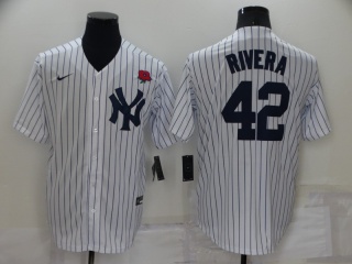 Nike New York Yankee #42 Mariano Rivera 2022 Memorial Day Cool Base Jersey White Pinstripes