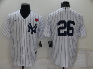Nike New York Yankee #26 2022 Memorial Day Cool Base Jersey White Pinstripes