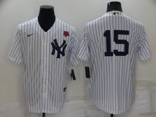 Nike New York Yankee #15 2022 Memorial Day Cool Base Jersey White Pinstripes