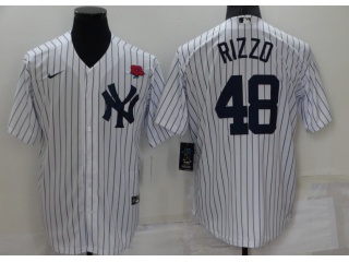 Nike New York Yankees #48 Anthony Rizzo Pinstrip 2022 Memorial Day Cool Base Jersey White