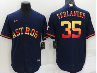 Nike Houston Astros #35 Justin Verlander Rainbow Cool Base Jersey Blue