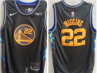 Nike Golden State Warriors #22 Andrew Wiggins 2021-22 City Jersey Black