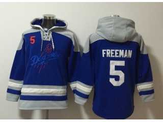 Nike Los Angeles Dodgers #5 Freddie Freeman Hoodies Blue