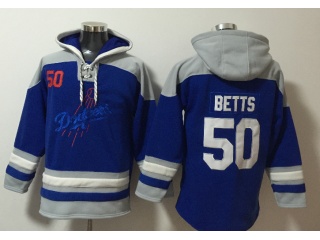 Nike Los Angeles Dodgers #50 Mookie Betts Hoodies Blue