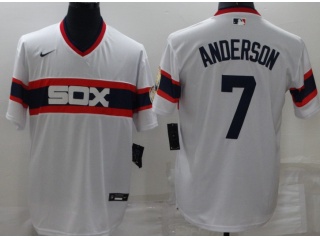 Nike Chicago White Sox #7 Tim Anderson Throwback Jersey White