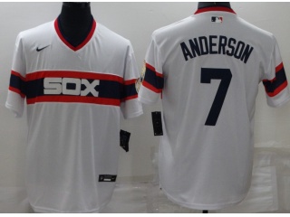 Nike Chicago White Sox #7 Tim Anderson Throwback Jersey White 