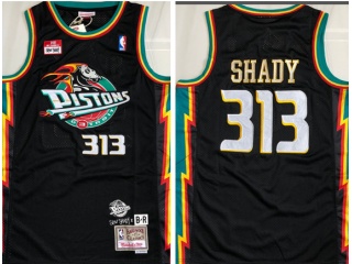 Detroit Pistons #313 Slim Shady Mitchell Ness Jersey Black