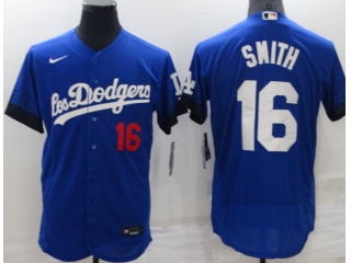 Nike Los Angeles Dodgers #16 Will Smith Flexbase Jersey Blue City