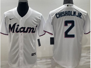 Miami Marlins #2 Jazz Chisholm Jr.Cool Base Jersey White