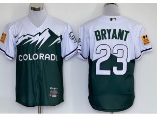 Nike Colorado Rockies #23 Kris Bryant City Cool Base Jersey Green