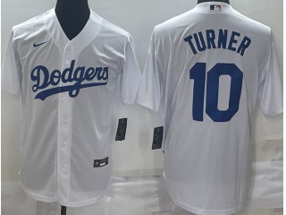 Nike Los Angeles Dodgers #10 Justin Turner Cool Base Jersey White