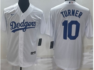 Nike Los Angeles Dodgers #10 Justin Turner Cool Base Jersey White 