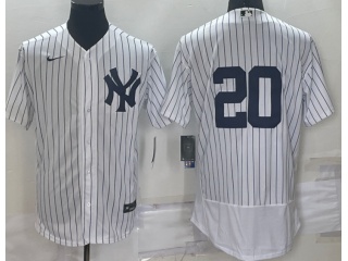 Nike New York Yankee #20 Flexbase Jersey White