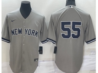 Nike New York Yankees #55 Cool Base Jersey Grey