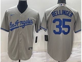 Nike Los Angeles Dodgers #35 Cody Bellinger Los Angeles Cool Base Jersey Grey