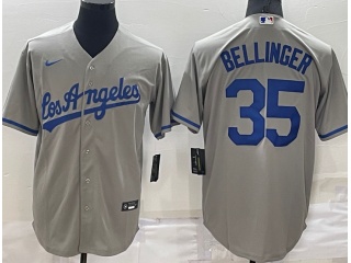 Nike Los Angeles Dodgers #35 Cody Bellinger Los Angeles Cool Base Jersey Grey 