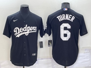 Nike Los Angeles Dodgers #6 Justin Turner Cool Base Jersey Black