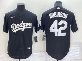 Nike Los Angeles Dodgers #42 Jackie Robinson Cool Base Jersey Black