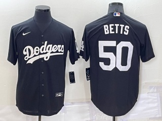 Nike Los Angeles Dodgers #50 Mookie Betts Cool Base Jersey Black