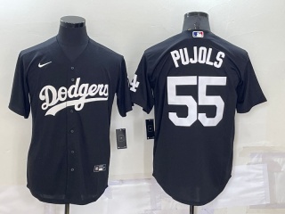 Nike Los Angeles Dodgers #55 Albert Pujols Cool Base Jersey Black