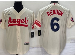 Nike Los Angeles Angels #6 Anthony Rendon City Cool Base Jersey Cream 