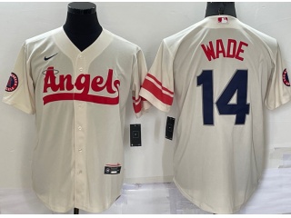 Nike Los Angeles Angels #14 Tyler Wade City Cool Base Jersey Cream