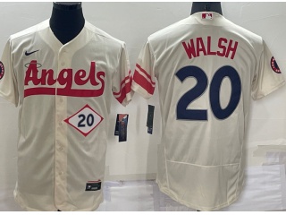 Nike Los Angeles Angels #20 Jared Walsh City Flexbase Jersey Cream
