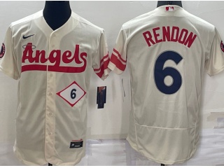 Nike Los Angeles Angels #6 Anthony Rendon City Flexbase Jersey Cream