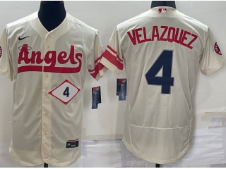 Nike Los Angeles Angels #4 Andrew Velazquez City Flexbase Jersey Cream 