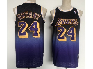 Los Angeles Lakers #24 Kobe Bryant Throwback Jersey Black Purple