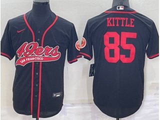 San Francisco 49ers #85 George Kittle Baseball Jersey Black