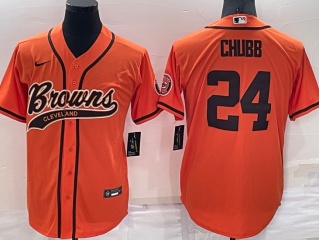 Cleveland Browns #24 Nick Chubb Baseball Jersey Orange